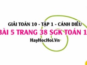 Giải bài 5 trang 38 Toán 10 tập 1 SGK Cánh Diều